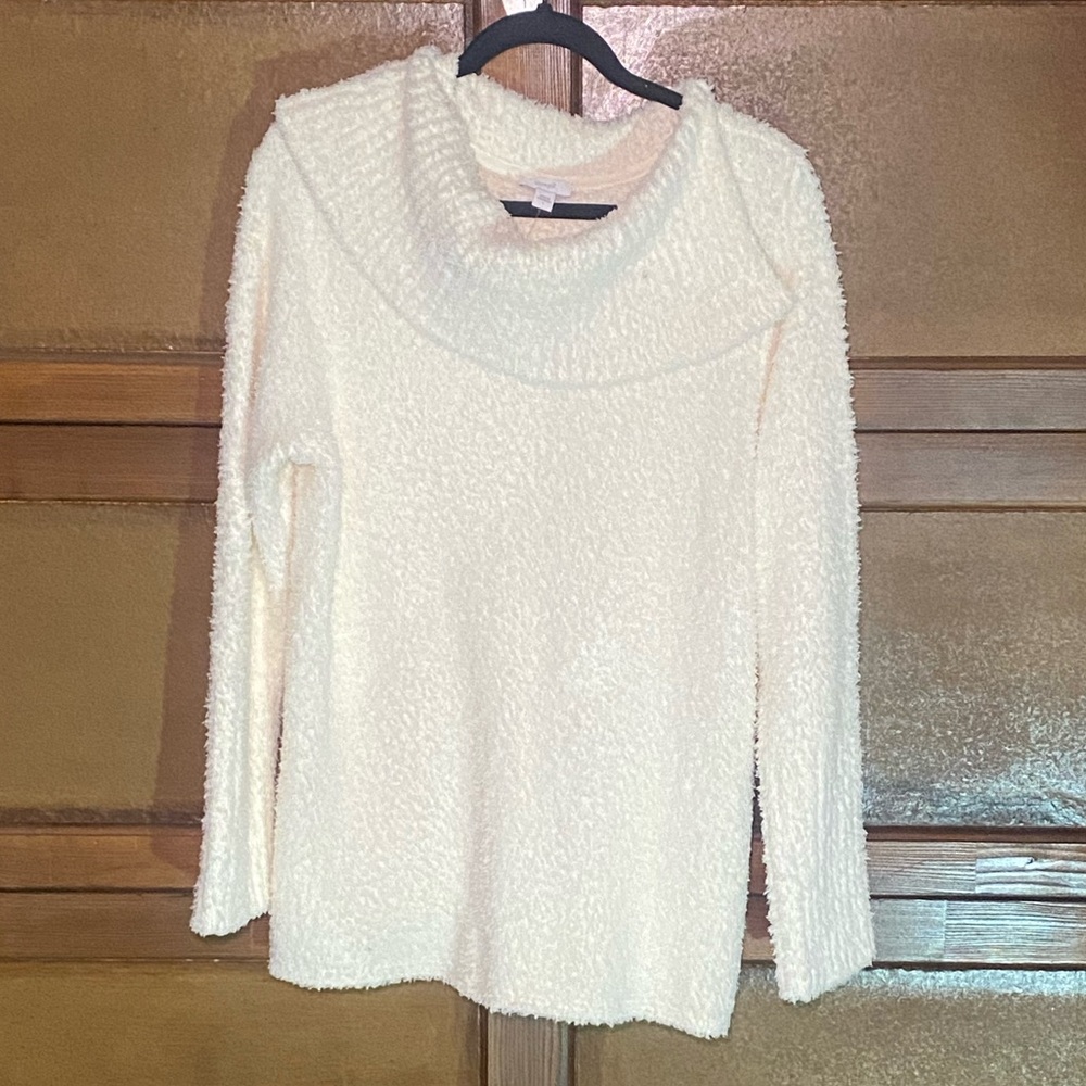 Elegant Cream Cowl Neck Sweater